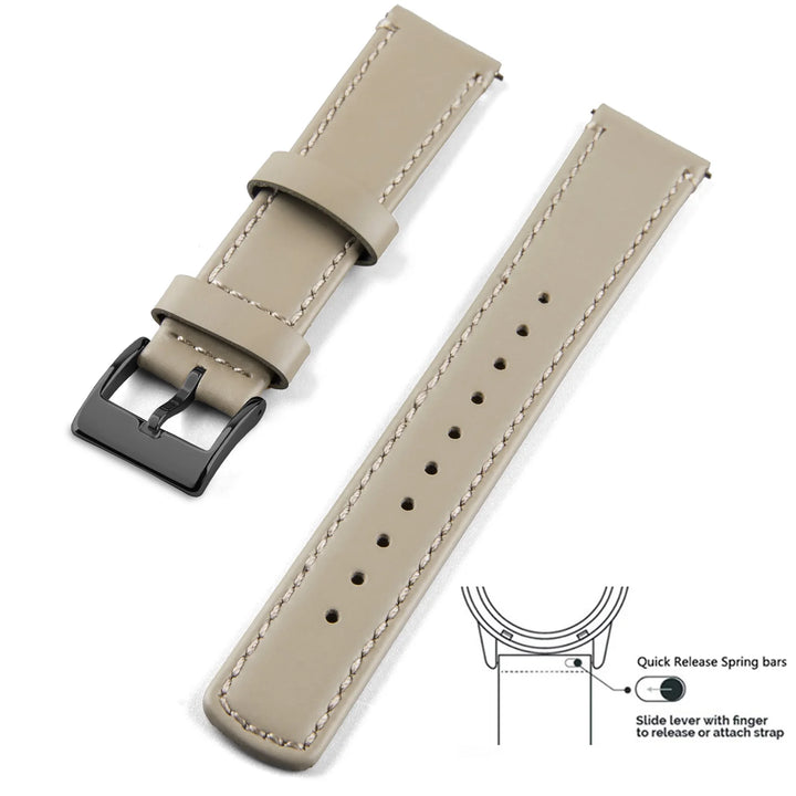 Top Grain Genuine Leather Quick Release Watch Band 20–22mm for Samsung Galaxy Watch