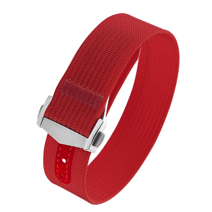 JUELONG Canvas Sailcloth Watch Strap 18mm 20mm 22mm Rubber Hole Sport Waterproof Folding Buckle Watchband For Omega Swatch Moon