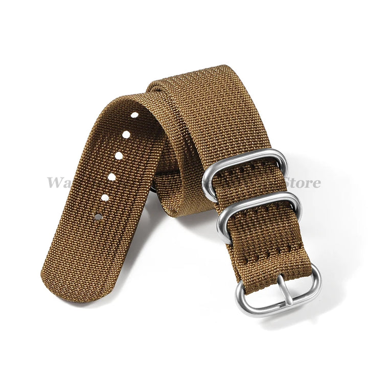 Sailcloth Nylon Watch Strap with Ring Buckle (18–24mm)