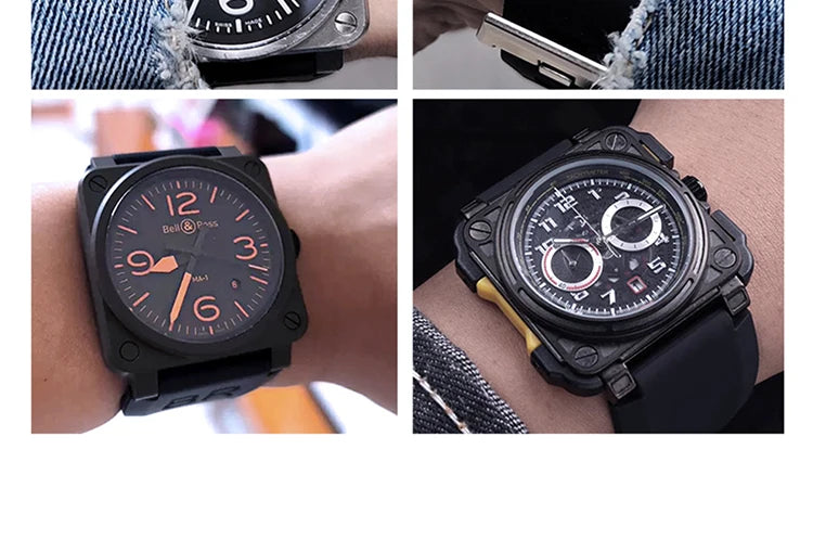 Bell & Ross BR01/BR03 Silicone Watch Strap – 24mm, Waterproof & Breathable