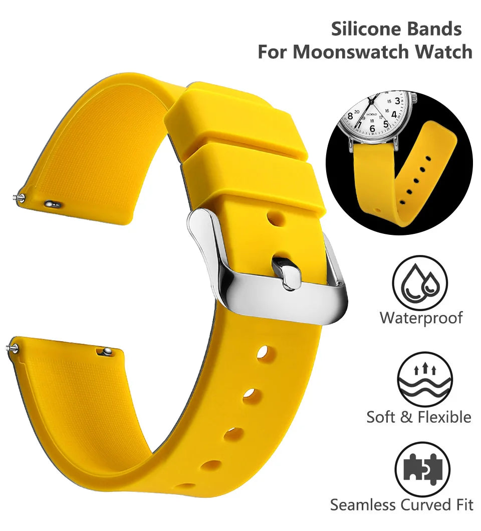 Soft Silicone Quick-Release Watch Band 14–24mm