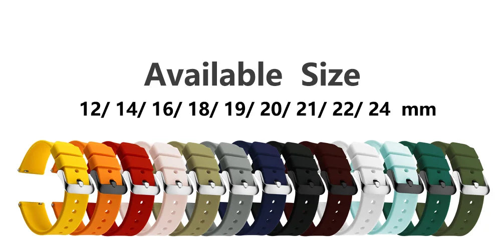 Soft Silicone Quick-Release Watch Band 14–24mm