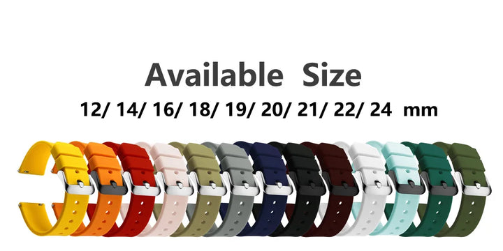 Soft Silicone Quick-Release Watch Band 14–24mm