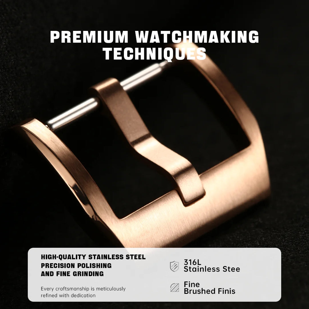 Maikes Rose Gold 316L Stainless Steel Watch Buckle – 18/20/22mm, Clasp for IWC, Omega & Rolex
