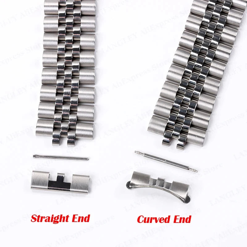 Stainless Steel Curved End Link – 18/22mm, for Seiko SKX007/009 Jubilee & Oyster