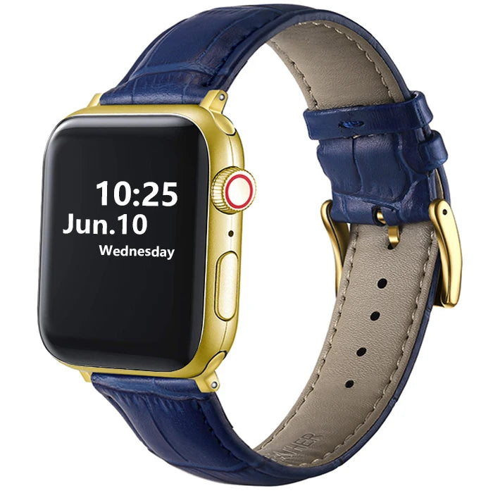 Leather Apple Watch Band (38/42mm, Series 3–6/SE Compatible)