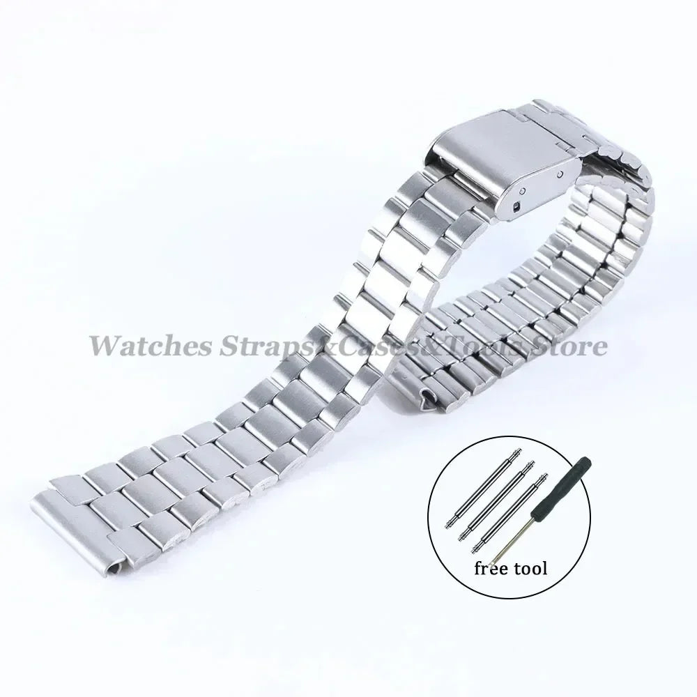 18mm For Casio A158W Watchband Stainless Steel Watch Strap for F-91W/F105/108/A158/168 AE1200/1300 Metal Small Watch Steel Band