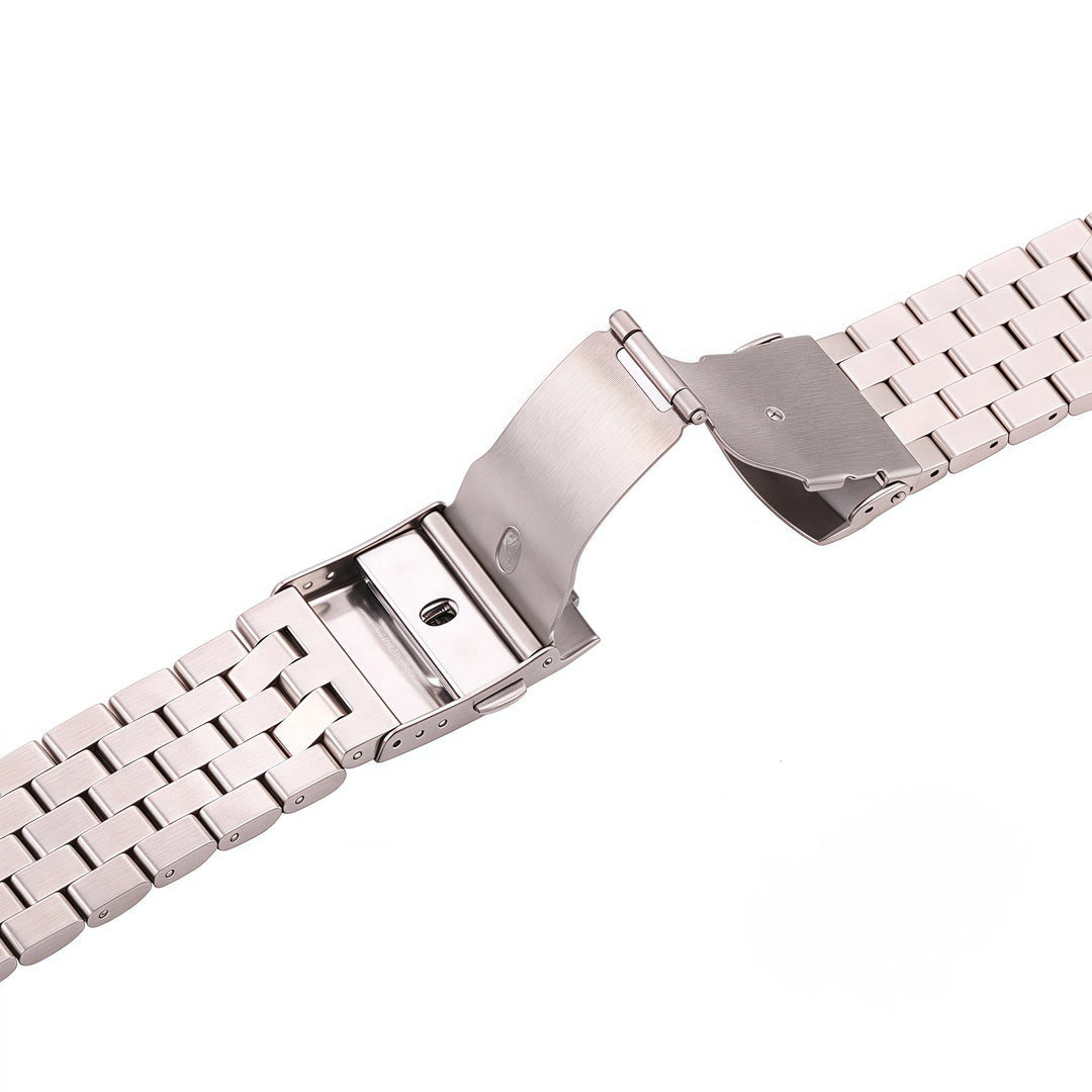 Solid Stainless Steel Watch Bracelet – Silver Brushed (18-24mm)
