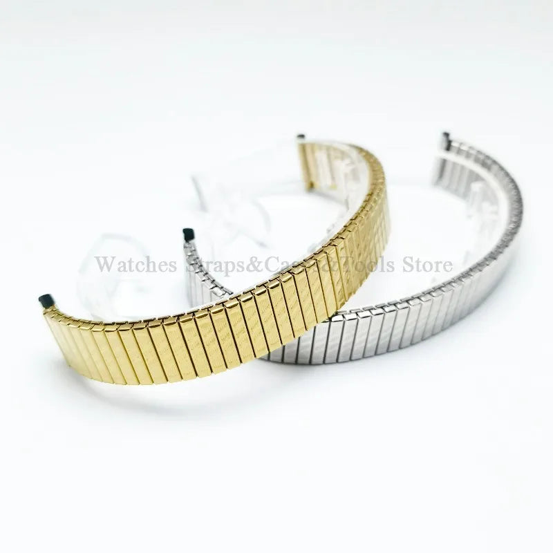 Stainless Steel Elastic Stretch Watch Strap – 12–20mm, Expansion Band