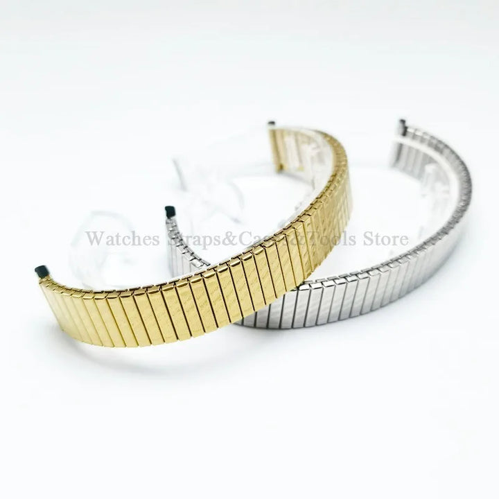 Stainless Steel Elastic Stretch Watch Strap – 12–20mm, Expansion Band