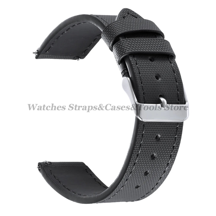 20mm 22mm Sailcloth Nylon Watchband for Samsung Galaxy Watch8/7/6/5 Watch Men Women Quick Release Leather Waterproof Watch Strap