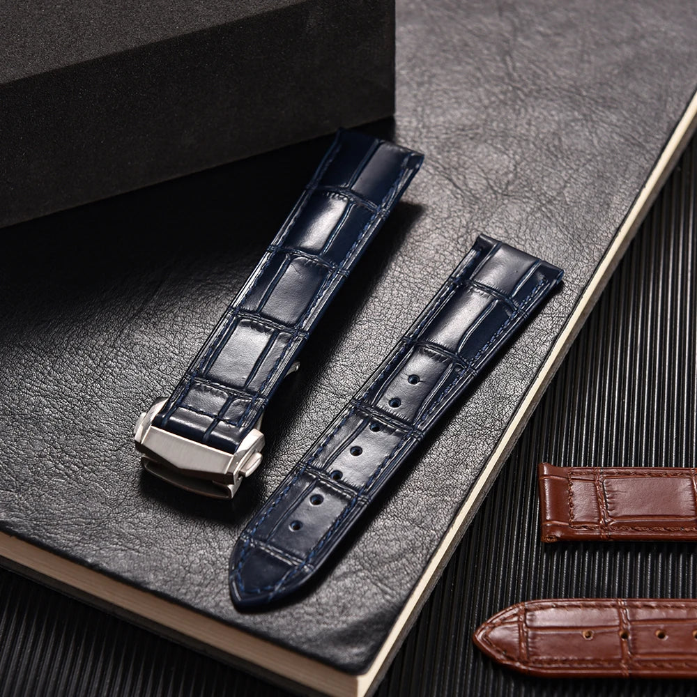 Quick Release Bamboo Pattern Watch Strap (19-22mm) with Folding Buckle