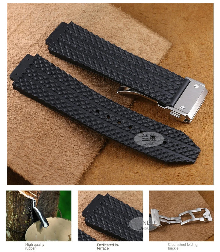 Silicone Rubber Watch Strap for Hublot (26×19mm, 24×17mm)
