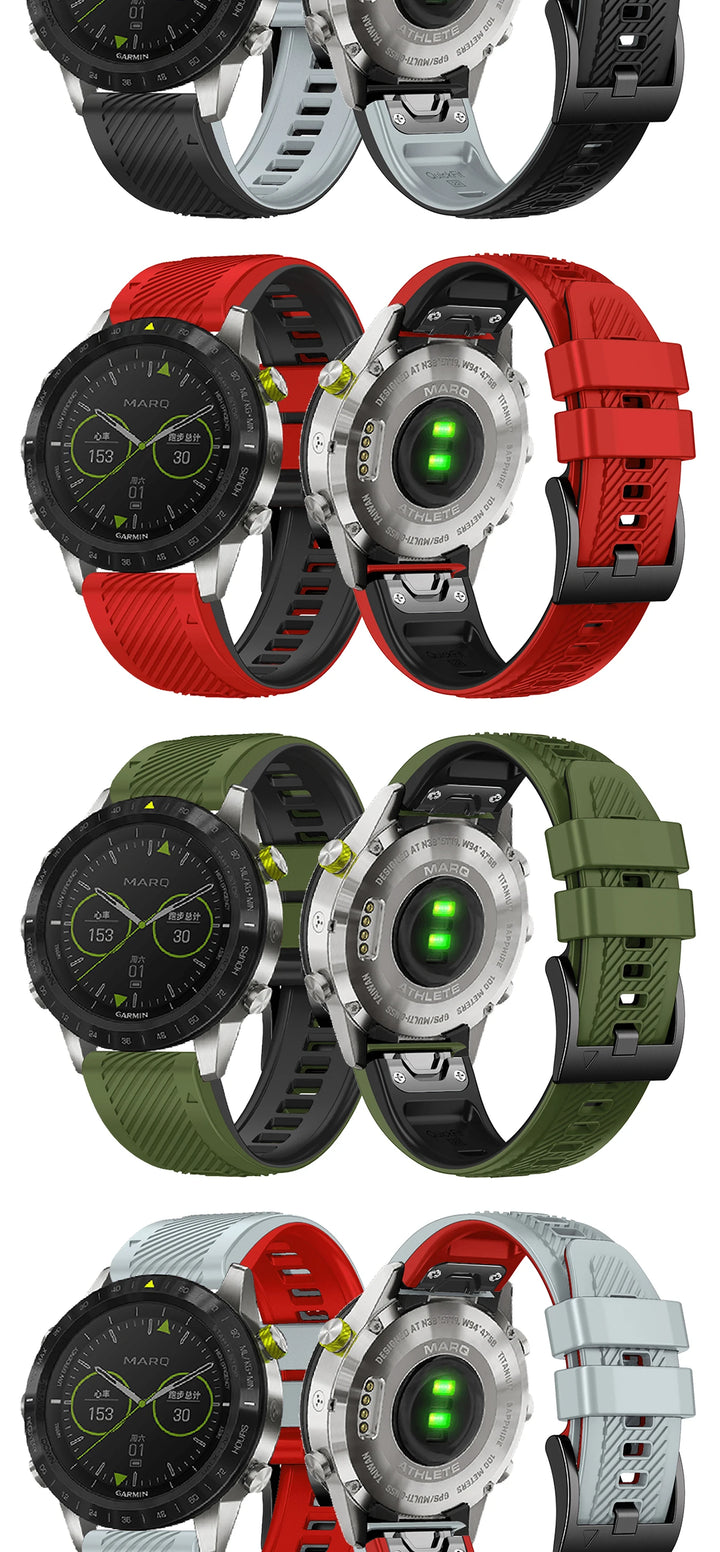QuickFit Silicone Watch Strap 22/26mm for Garmin Fenix, MARQ, Epix & D2 Series