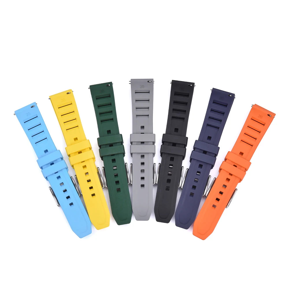 Premium Fluoro Rubber Watch Band Quick Release FKM Rubber Watch Strap 20mm 22mm Watch Strap Watch Replacement Watchband