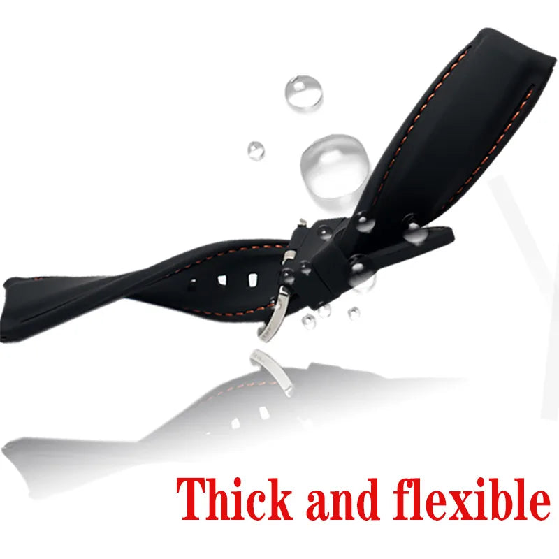 Waterproof Silicone Rubber Watch Strap (20-26mm)