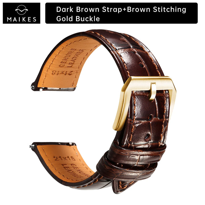 Maikes Luxury Brand Leather Watch Straps 20mm 21mm 22mm Accessories Watchbands Braceletes For Rolex Breitling Omega Watch Bands