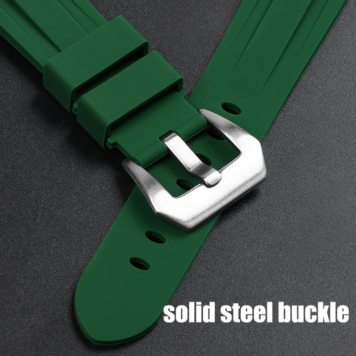 Quick Release Silicone Watch Band 20–26mm for Panerai, Omega, Seiko & Casio