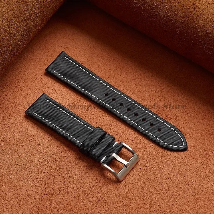 18mm 19mm 20mm 21mm 22mm Premium Sailcloth Watch Band for Omega for Seiko Divers Stitching Quick Release Army Green Sport Straps