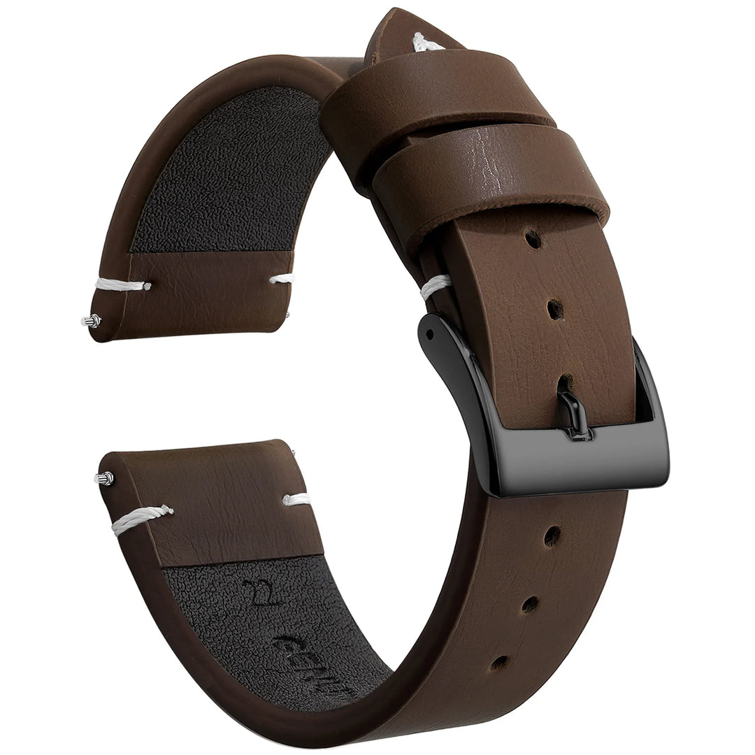 New Sport Vintage Leather Watch Band 18–22mm with Stainless Steel Buckle