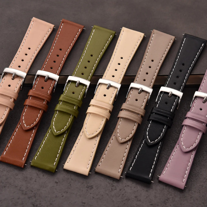 Leather Watch Strap – Quick Release, 20/22mm, Universal for Omega, Seiko & Cartier