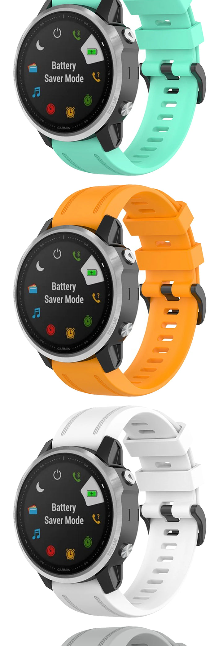 QuickFit Silicone Watch Strap 20/22/26mm for Garmin Fenix & Tactix Series