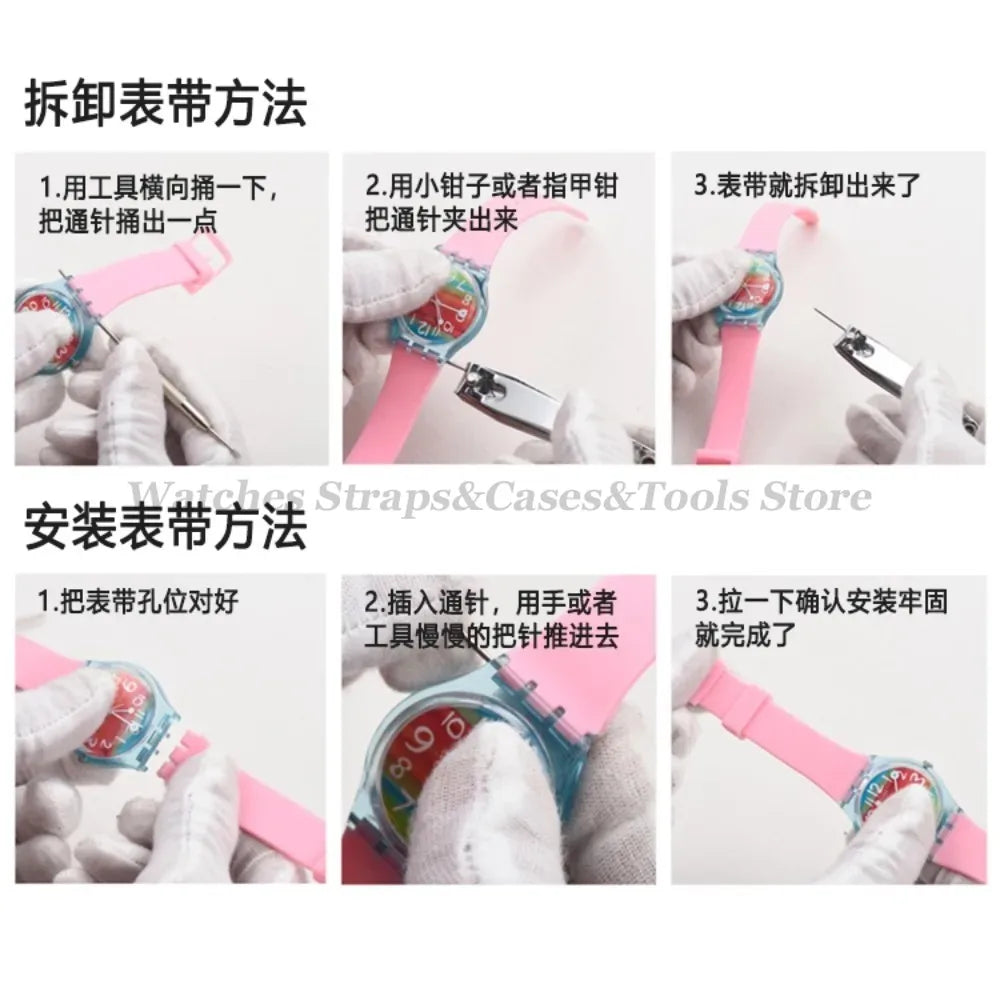 Soft Silicone Watch Strap – 16/17/19/20mm, Colorful Replacement with Tools