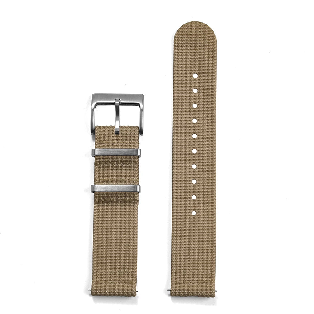 NATOBELT Nylon Sailcloth Ribbed Strap 18mm 20mm 22mm Premium Grade Quick Release Military Ribbed Nylon Watch Bands