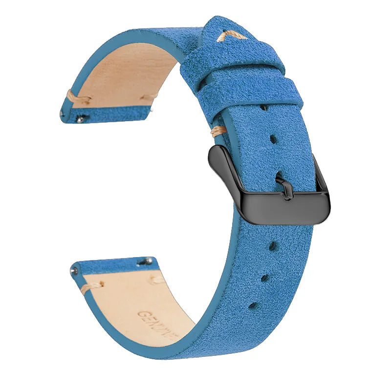 Genuine Leather Quick-Release Watch Strap 14–22mm