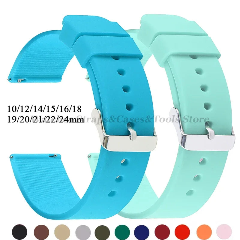 Soft Silicone Quick Release Watch Strap 10–24mm – Universal