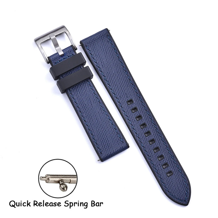 FKM Rubber Strap 20mm22mm Leather Qucik Release Watch Band Universal Women Men Watch Accessories for Omega Seiko Sports Bracelet