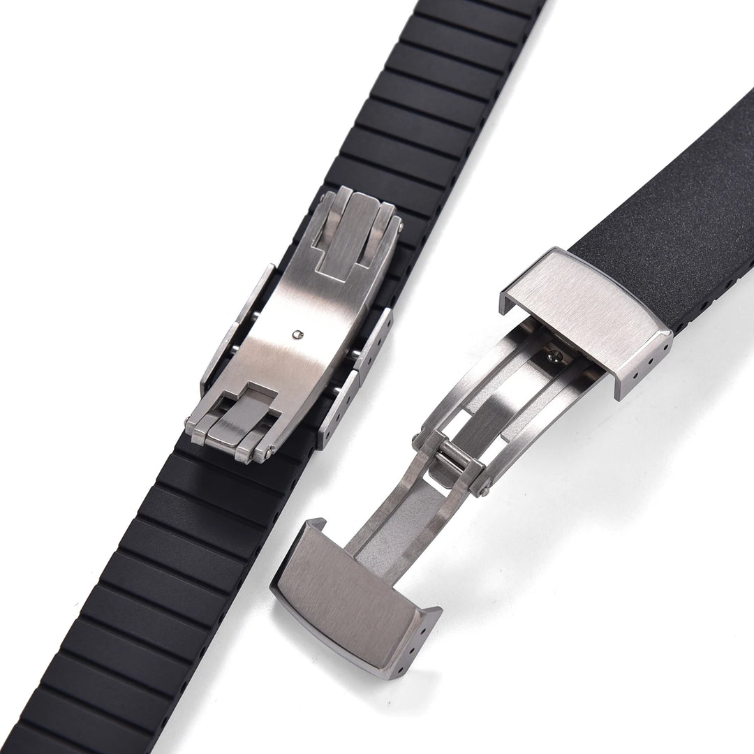 NATOBELT CTS FKM Rubber Watch Band Strap 16mm 18mm 19mm 20mm 21mm 22mm Quick Release Butterfly Cut-to-Size Sweatproof Waterproof