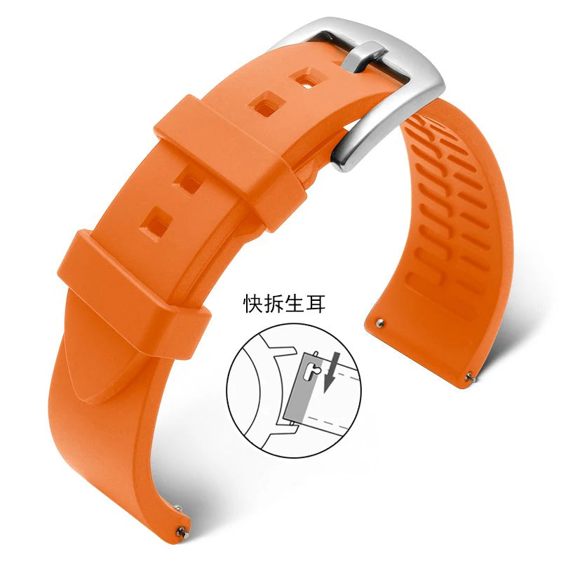 Silicone Watchband for Rolex Water Ghost 18mm 19mm 20mm 21mm 22mm 24mm Watrproof Strap Watch Accessories Rubber Bracelet