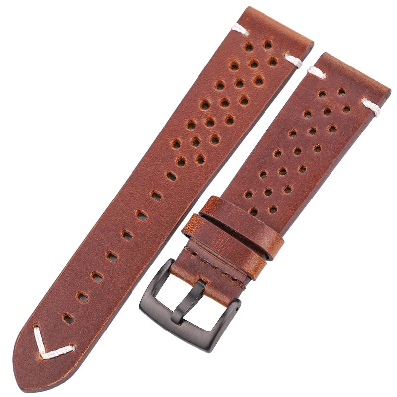 Vintage Oil Wax Leather Watch Strap for Samsung Galaxy Watch 3/4