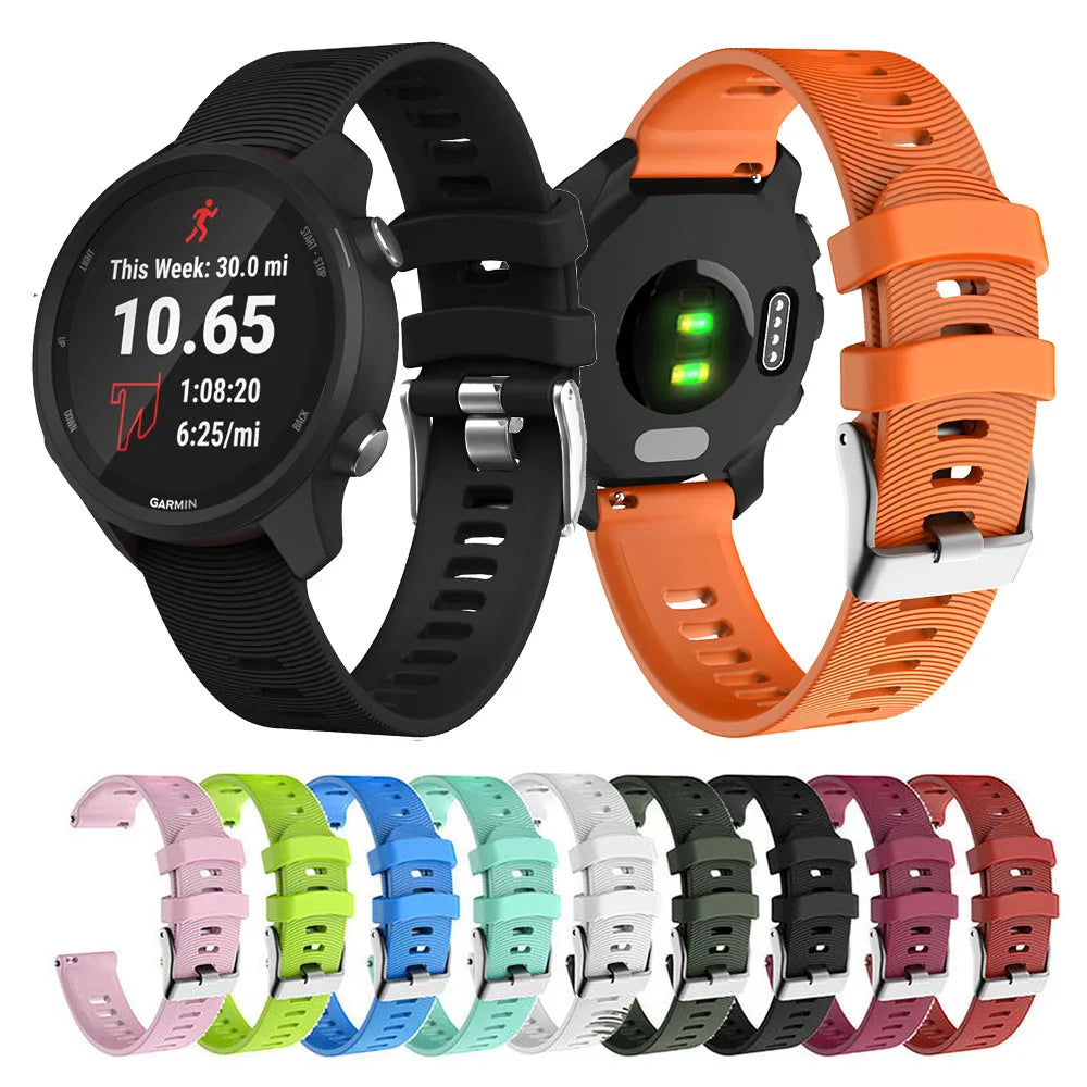 20mm Silicone Watch Strap for Garmin Forerunner & Venu Series