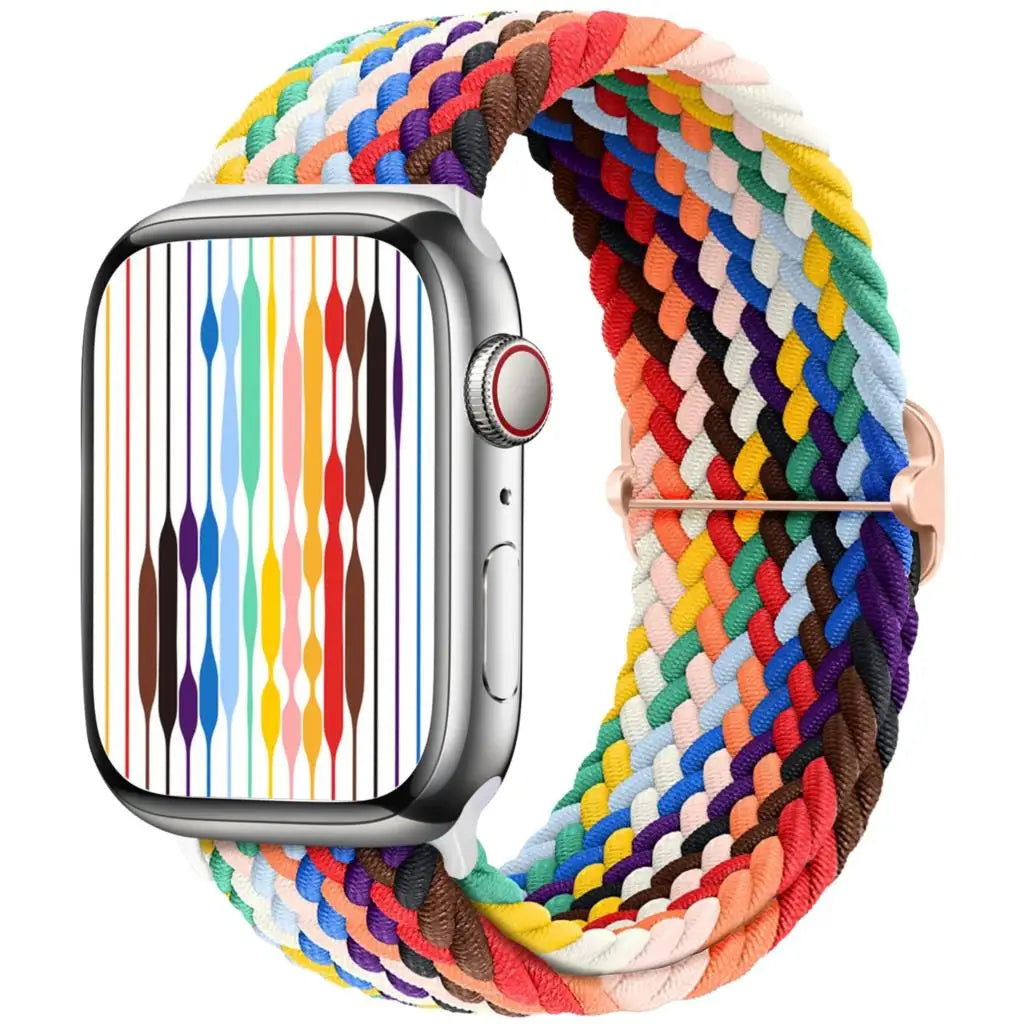 Strap for Apple Watch band 44mm 45mm 49mm 42mm 40 41 46mm Elastic Braided Solo bracelet correa Series 9 10 11 8 7 6 5 SE Ultra 3