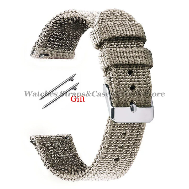 18mm 20mm 22mm 24mm Nylon Canvas Watchband Woven Soft Universal Bracelet for Seiko for Huawei Watch Men Women Quick Release Band