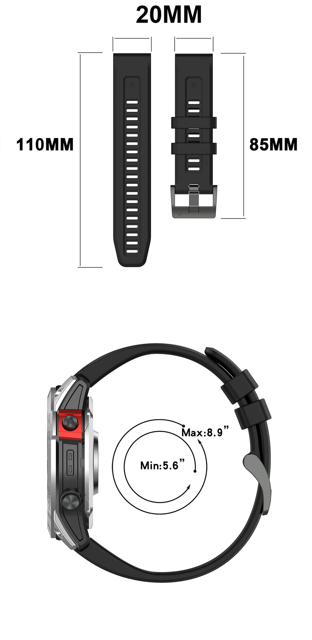 Quick Release Smartwatch Strap for Garmin Fenix Series – 20/22/26mm