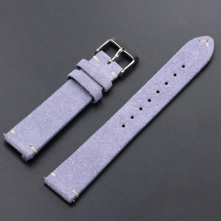 Quick Release Soft Suede Leather Watch Strap (14–22mm)