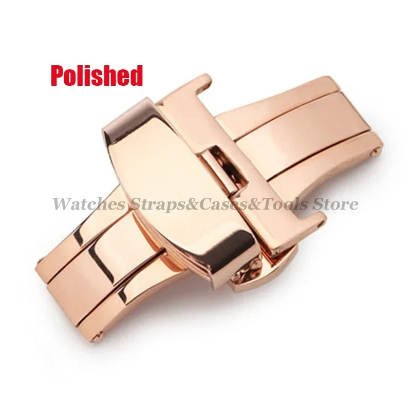 Stainless Steel Butterfly Clasp – Polished & Matte, 10–22mm