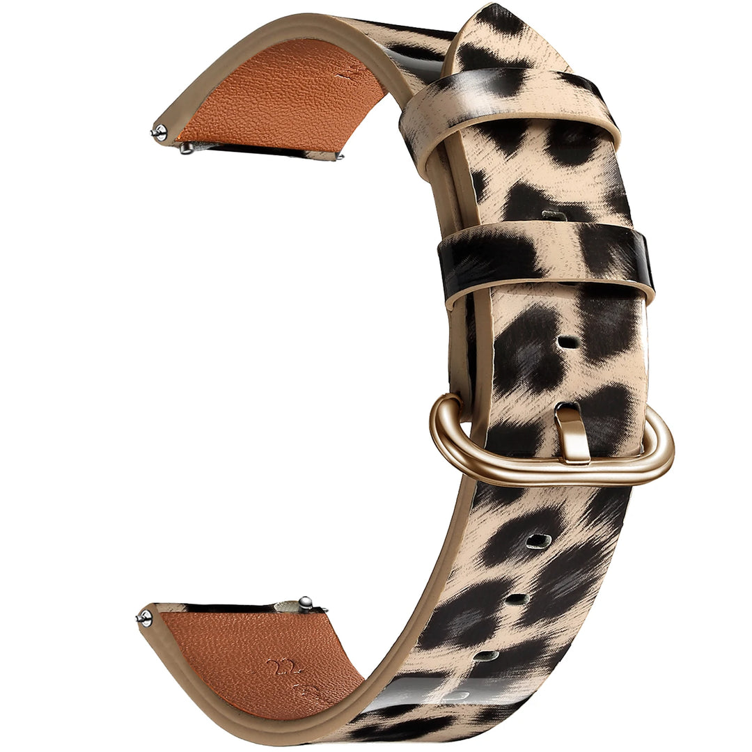 Leopard Print Leather Watch Strap 20/22mm (Quick Release)
