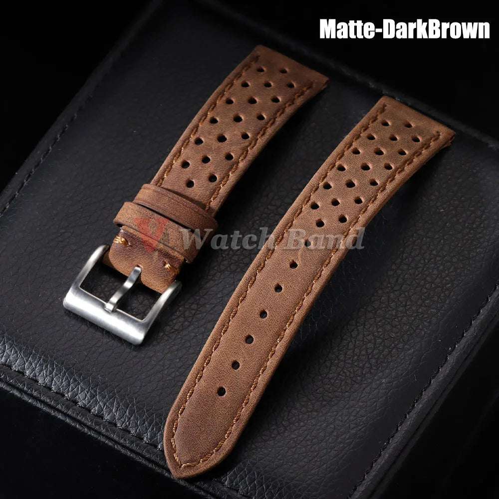 Genuine Cowhide Leather Watch Strap – 18/20/22mm, Soft & Breathable