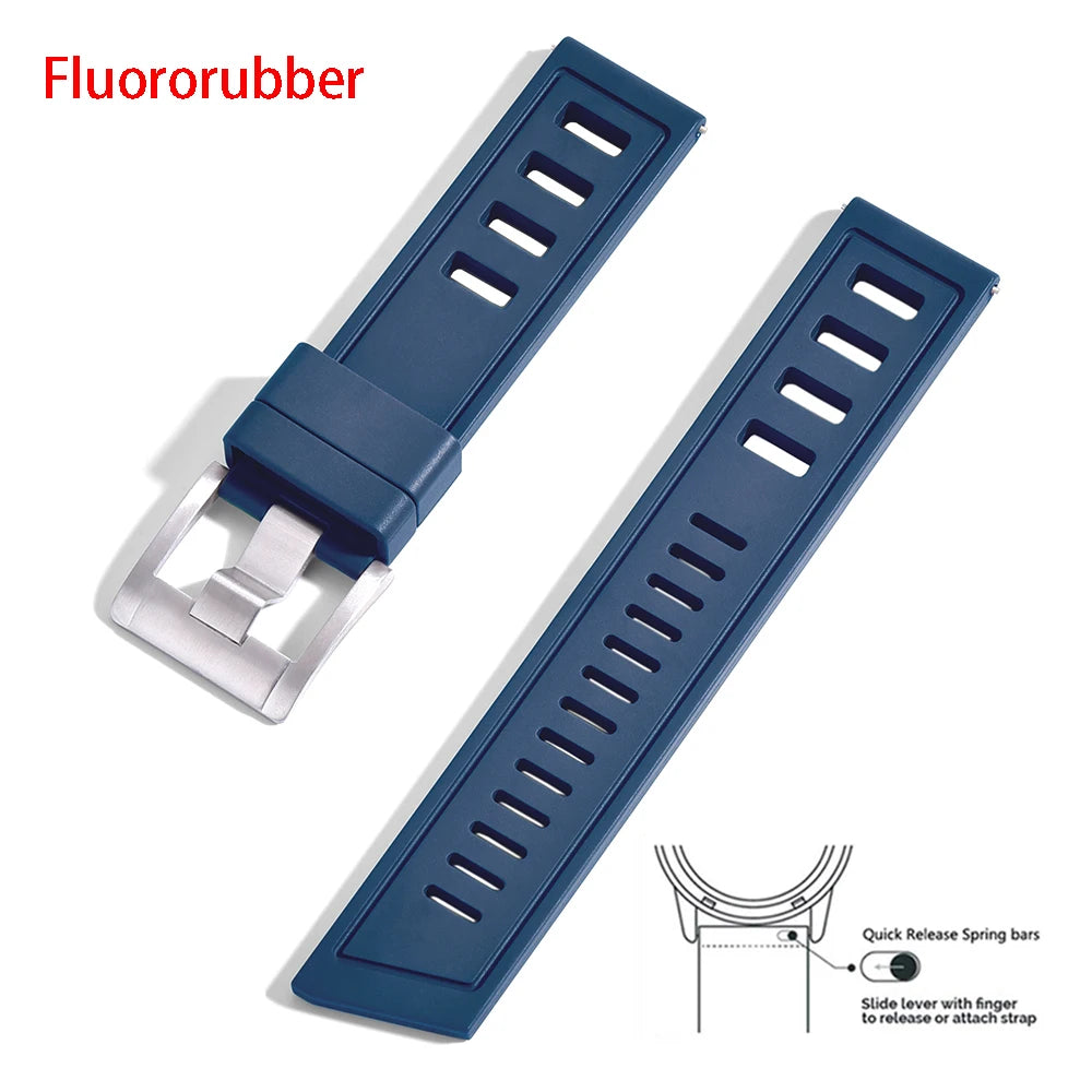 New Design SOFO Fluororubber FKM Watch Strap 20mm 22mm Waterproof Quick Release Watchbands For Each Brand Diving Watches