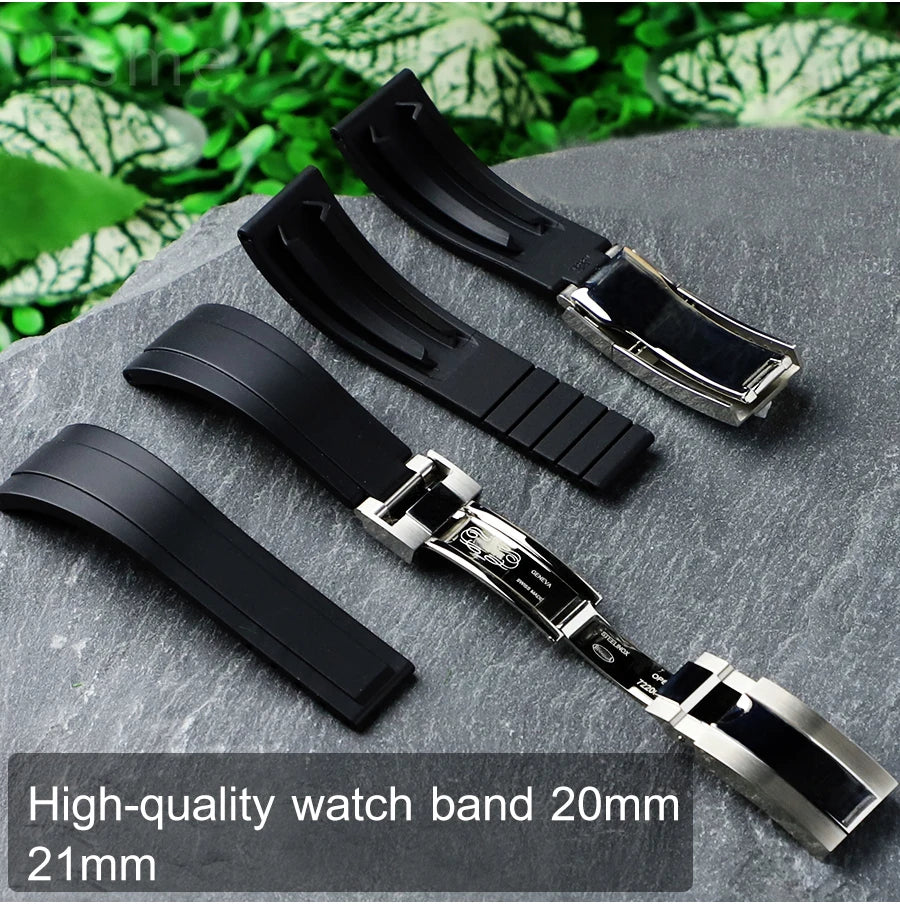 Flat Interface Silicone Watch Strap 20mm for Rolex Daytona & GMT 2