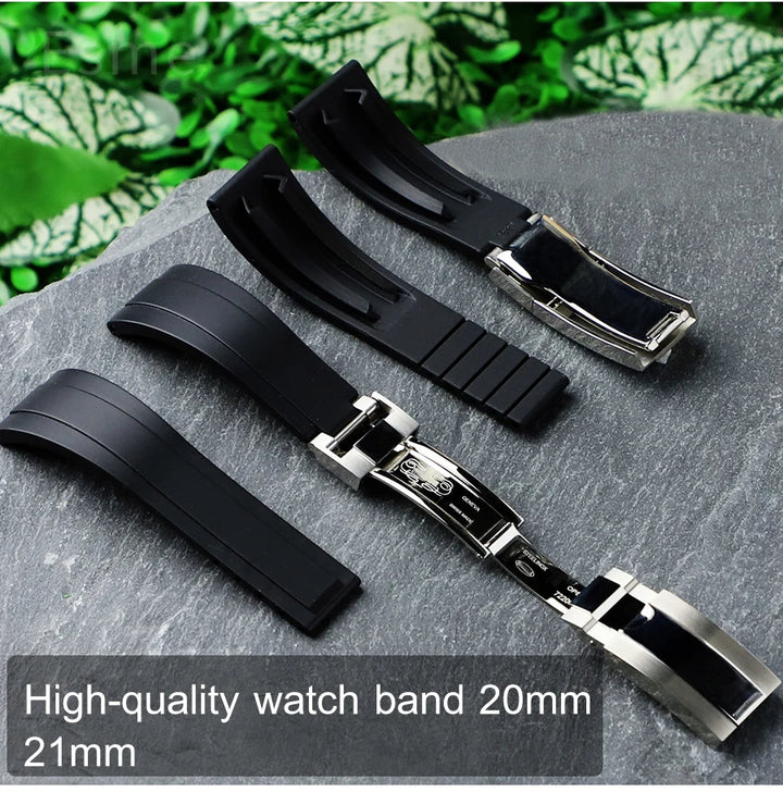 Flat Interface Silicone Watch Strap 20mm for Rolex Daytona & GMT 2