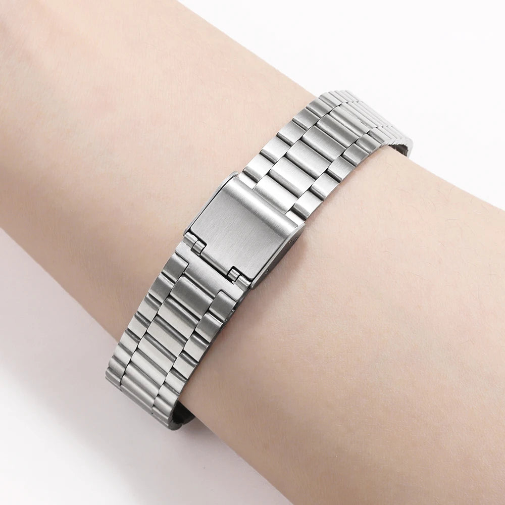 Stainless Steel Metal Watch Band 18mm for Casio F-91W, F105, A158W & More