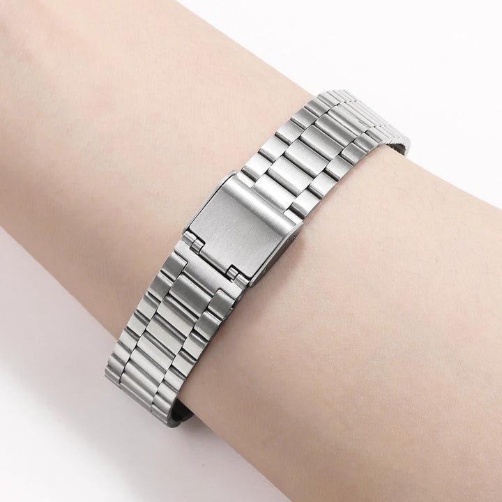 Stainless Steel Metal Watch Band 18mm for Casio F-91W, F105, A158W & More