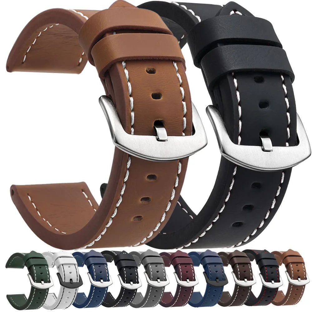 SAMCO Vintage Leather Watch Band 18–24mm