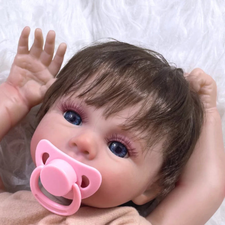 17″ Meadow Painted Reborn Doll Kit – 3D Skin, Rooted Hair & Cloth Body