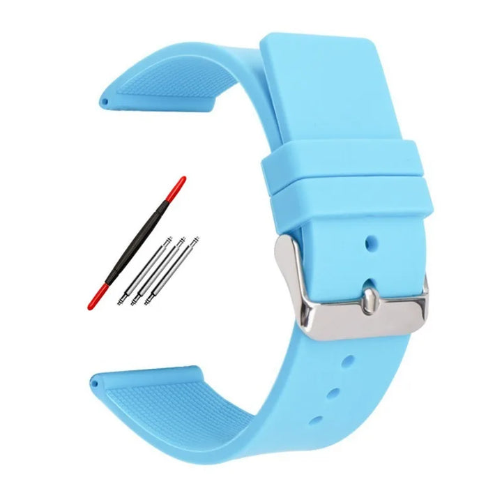Silicone Watch Strap – 12–24mm, Soft Rubber for Seiko & Huawei GT Series